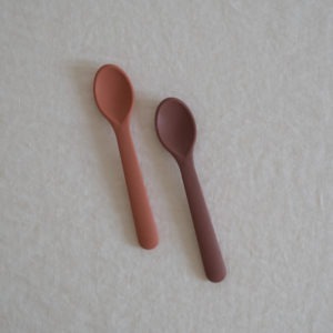 Toddler spoon 2-pack, brick/beet