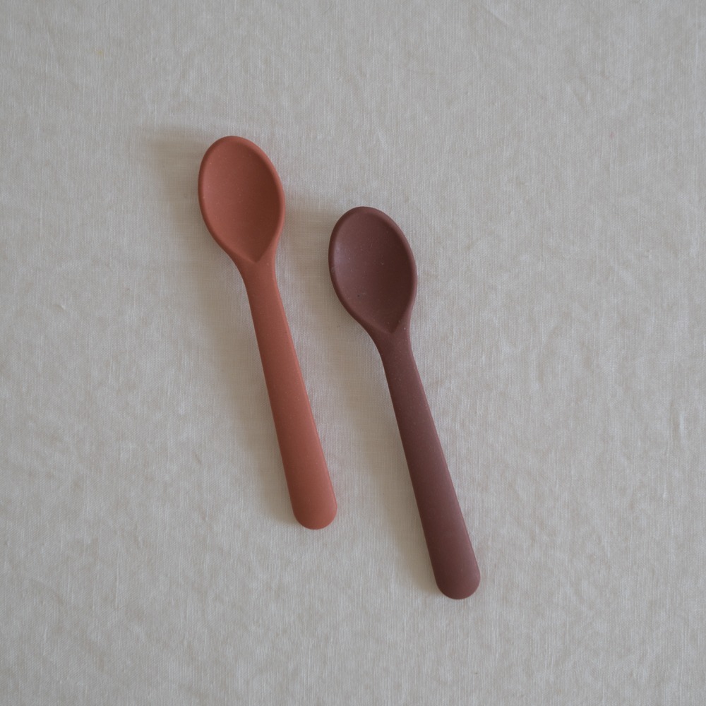 Toddler spoon 2-pack, brick/beet - CINK