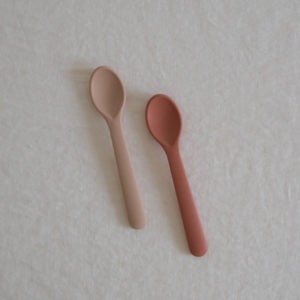 Toddler spoon 2-pack, rye/brick